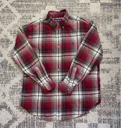 Ralph Lauren Red/Green Multi Classic Fit Plaid Soft Flannel Shirt M