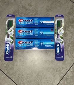 Crest Toothpaste, Oral B Toothbrush