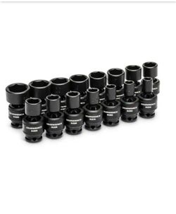 NEW IN BOX Shop GEARWRENCH 3/8 in. Drive 6-Point Metric Standard Universal Impact Socket Set (15-Piece