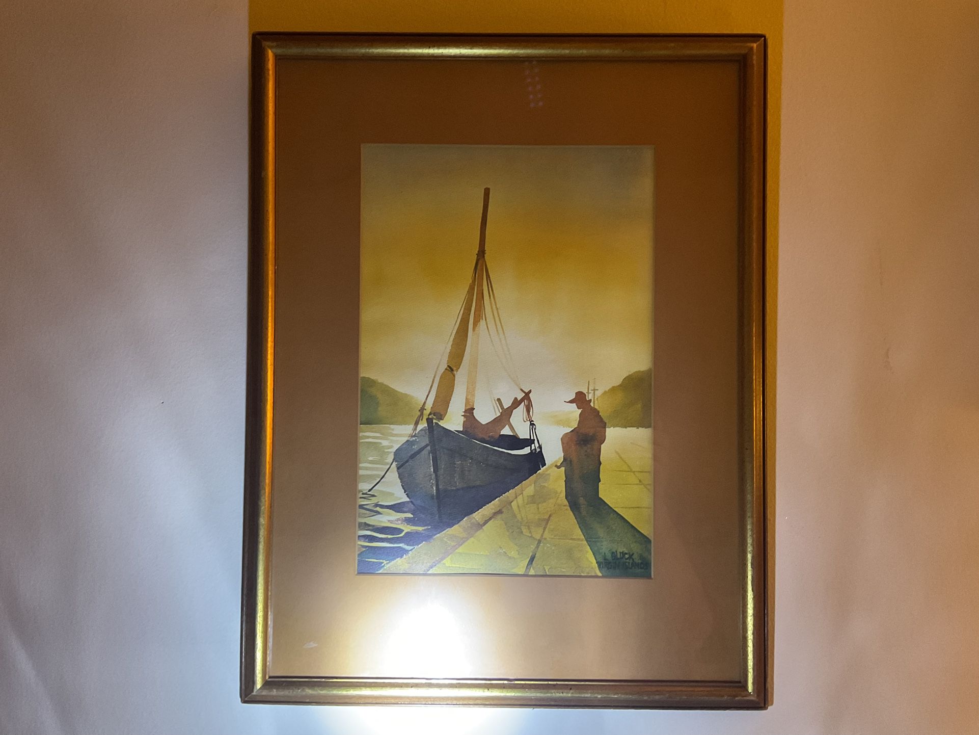 VTG FRAMED MATTED SIGNED LARRY GLUCK WALL ART