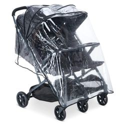 Stroller Rain Cover is ventilated, see-through
