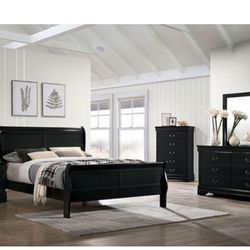 Brand New Elegant Louis Phillip Queen Size Bed Set 