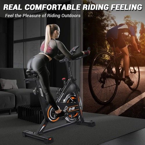 Magnetic Resistance/Brake Pad for Exercise Bike, Indoor Exercise Bike, Bike with Comfortable Seat Cushion, Digital Display with Wrist, iPad Holder New