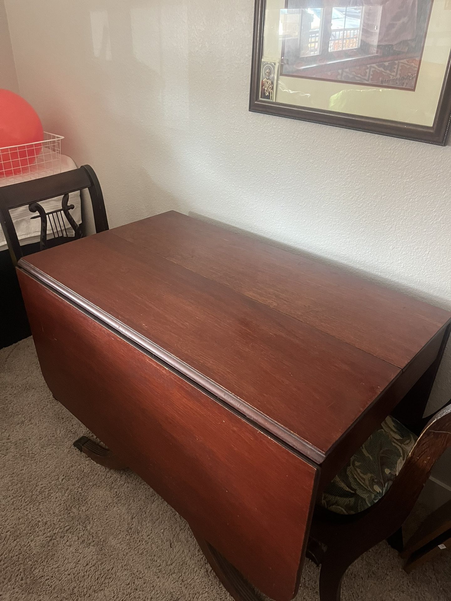 1905 Cherry & Mahogany Drop Leaf Table