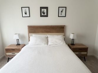 Midtown Loft Natural Queen Panel Bed Frame