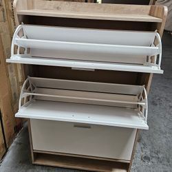 Blonde Standing Shoe Cabinet 