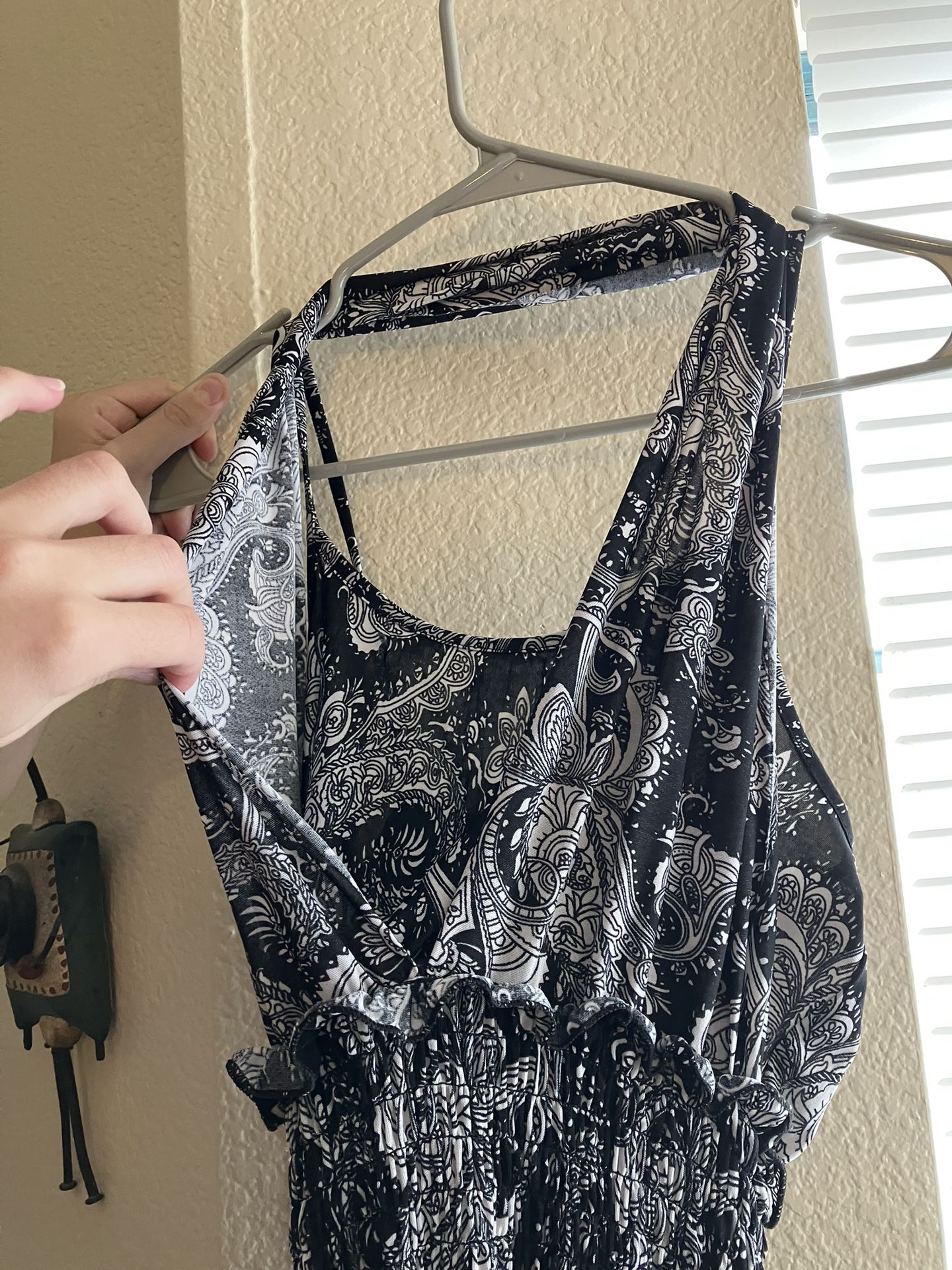 Black and White Paisley Maxi Dress