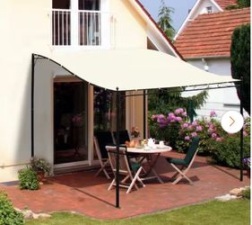 New Outsunny 10’x10’x8’ Steel Frame Pergola Patio Canopy White