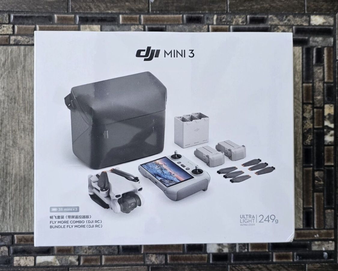DJI mini 3 fly more combo drone and built in screen remote controller