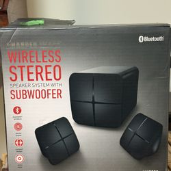 Wireless stereo subwoofer sharper image bluetooth sb2003
