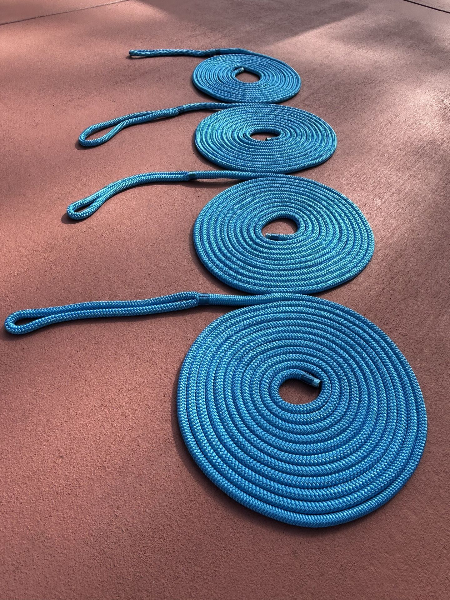 BLUE DOUBLE BRAID NYLON DOCK LINES - 25ft