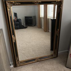 Large Black & Gold Classic Mirror 