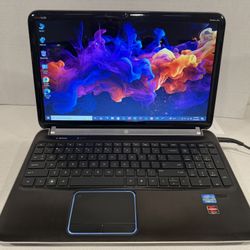 HP Pavilion dv6, Intel Core i7, 2.0 GHz, 8 GB RAM 128 GB SSD Wireless WiFi Webcam HDMI DVDRW Beats Audio Fingerprint Sensor Radeon Graphics Windows 10