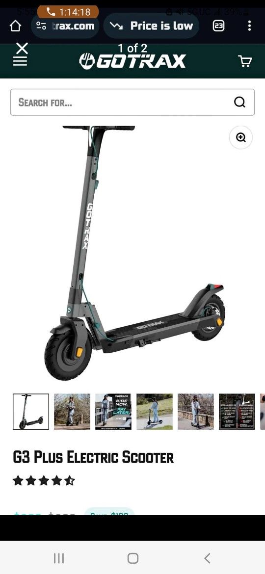 Gotrax G3 PLUS e-scooter with charger
