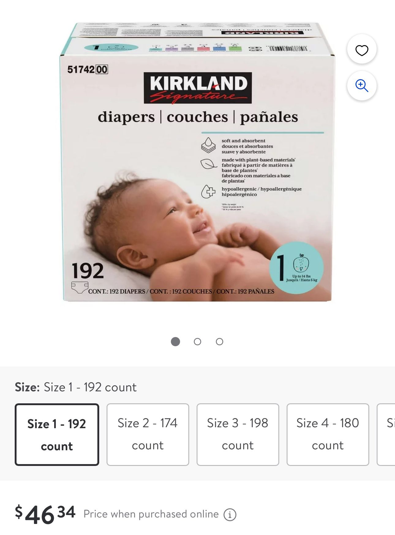 Kirkland Diapers Size 1