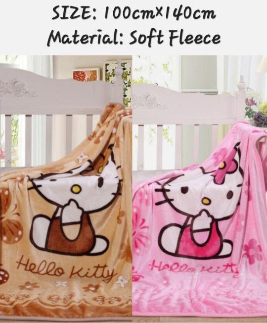 HELLO KITTY CHARACTER LARGE THIN FLEECE BLANKET