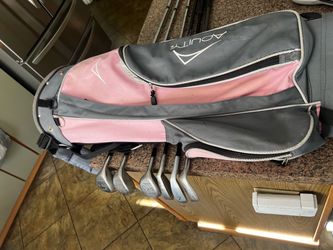 Female, golf club set, LEFT HANDED, super cute with pink & gray bag, get her started, $129