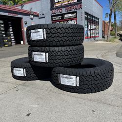 LT245-75-16 all terrain Tires 650$ installed balance