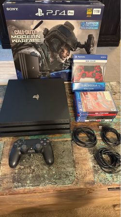 Ps4 pro, two controllers and games
