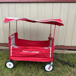 RADIO FLYER 3 IN 1 EZ FOLD WAGON WITH CANOPY IN GOOD CONDITION  