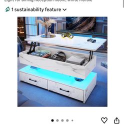 White Lift Top Coffee Table with Storage (unassembled)
