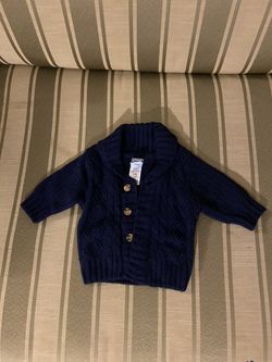 Cable Knit Baby Sweater With Elbow Patches 0/3M