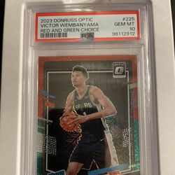 2023 Donruss Optic Red Green Choice Wembanyama PSA 10 RC
