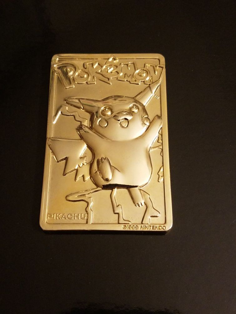 Gold Plated Pokemon Pikachu Card