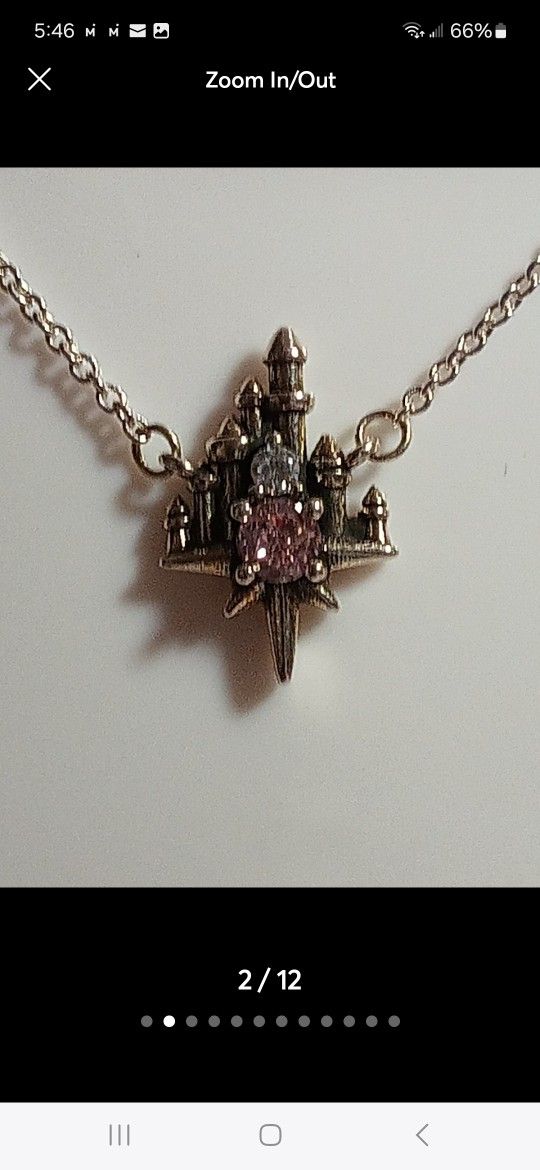 Disney Parks Authentic Castle Disney X 18.7 Adjustable Necklace