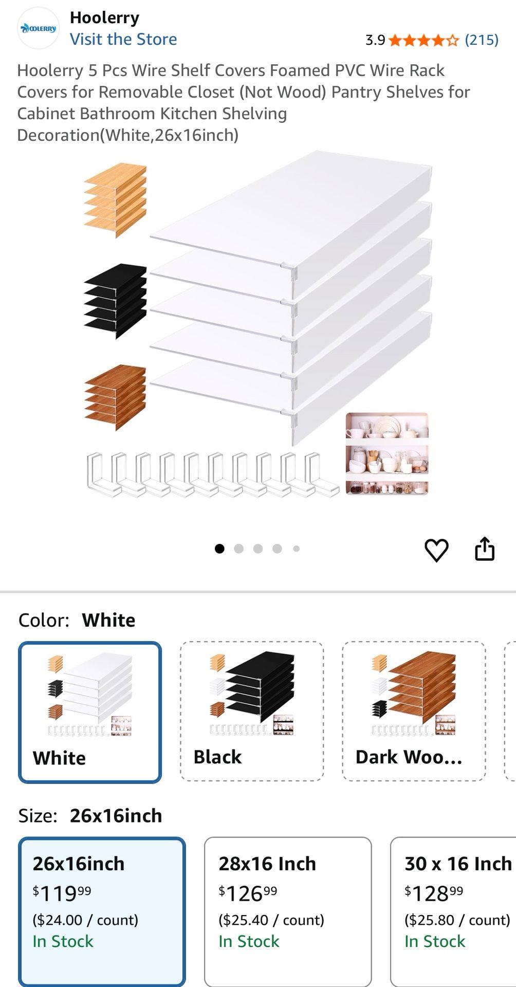 Hoolerry 5 Pcs Wire Shelf Covers Foamed PVC Wire Rack Covers for Removable Closet (Not Wood) Pantry Shelves for Cabinet Bathroom Kitchen Shelving Deco