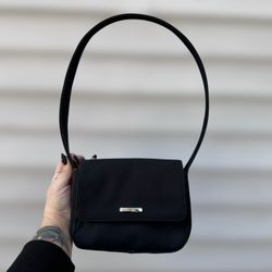 Nine West Black Shoulder Bag Purse Leopard Interior Y2K Bag