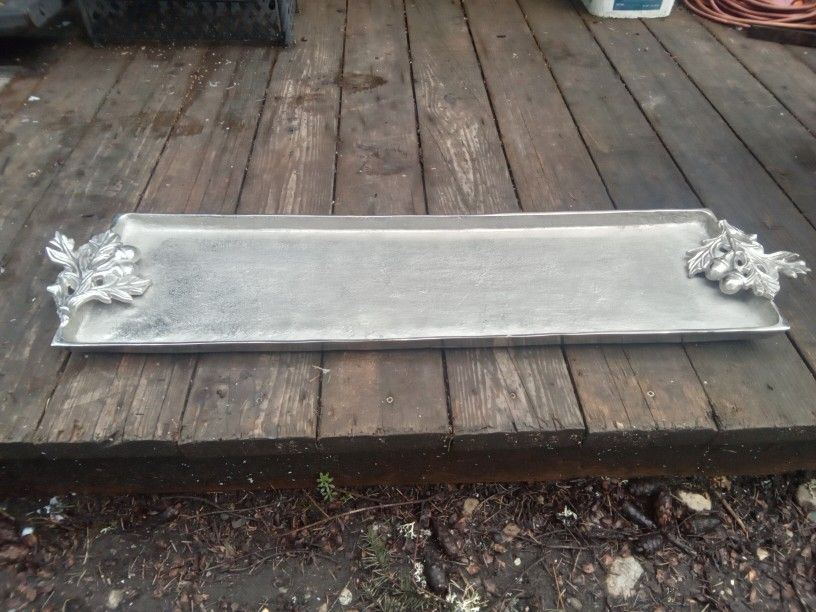 Heavy Duty Cast Aluminum Serving Tray, Great Condition. $30.00.