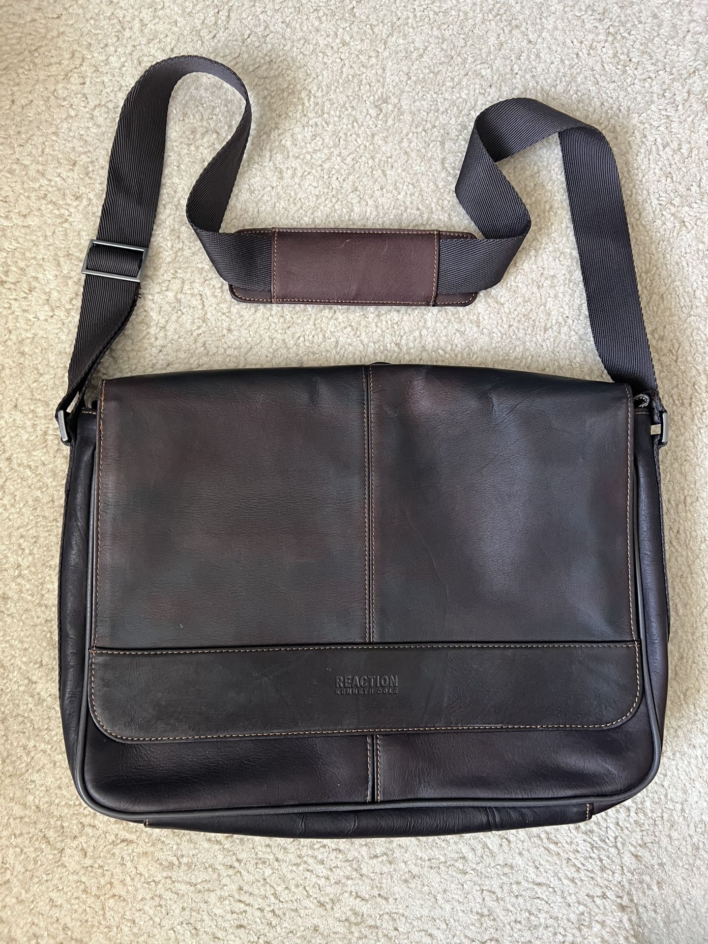 Leather Messenger Bag Kenneth Cole Reaction