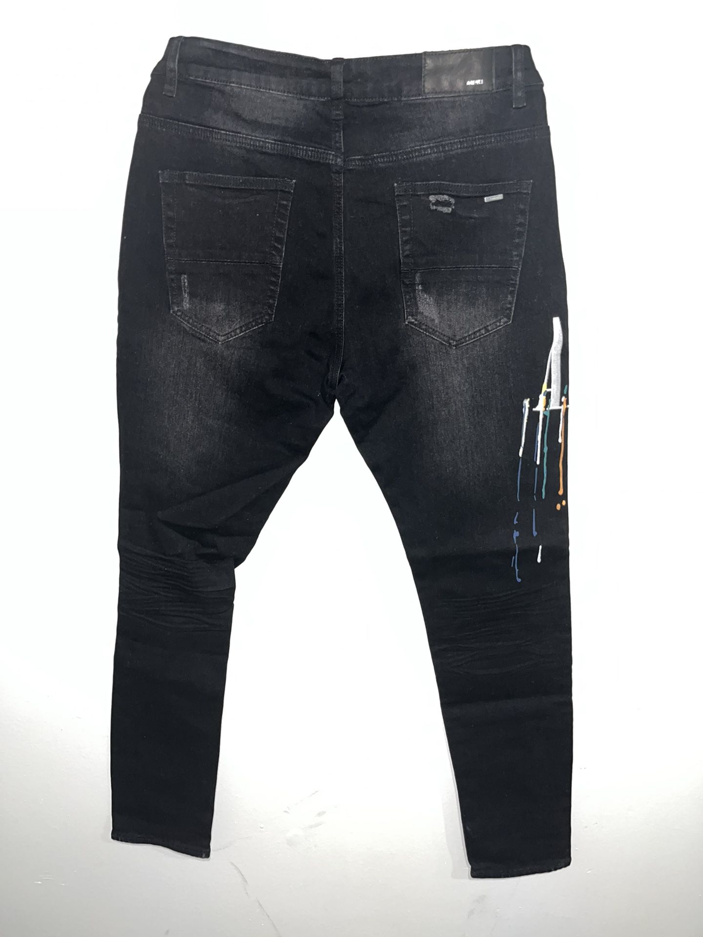 Amiri Paint Drip Core Logo Men Jeans Size 32 Excellent for Sale in