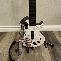 Guitar Hero Xbox 360 Guitar Red Octain Korn Faceplate & Les Paul Guitar 