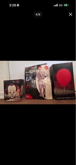 Original it costume, adult size large with balloon lamp, and wall light decoration Original it costume, adult size large with balloon lamp, and wall l