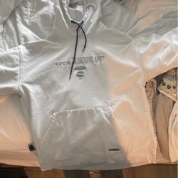 Bape Aape Hoodie *BRAND NEW* White / Black And Silver 