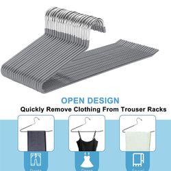 Brand New Gray Pants Hanger 20 Pack Open-Ended Pants Space-Saving Strong Jean Hangers Metal Pant Hangers Versatile Non-Slip Hangers for Short Skirt Je
