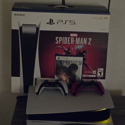PS5  w/2 Controllers Spiderman 2 and Final Fantasy XVI