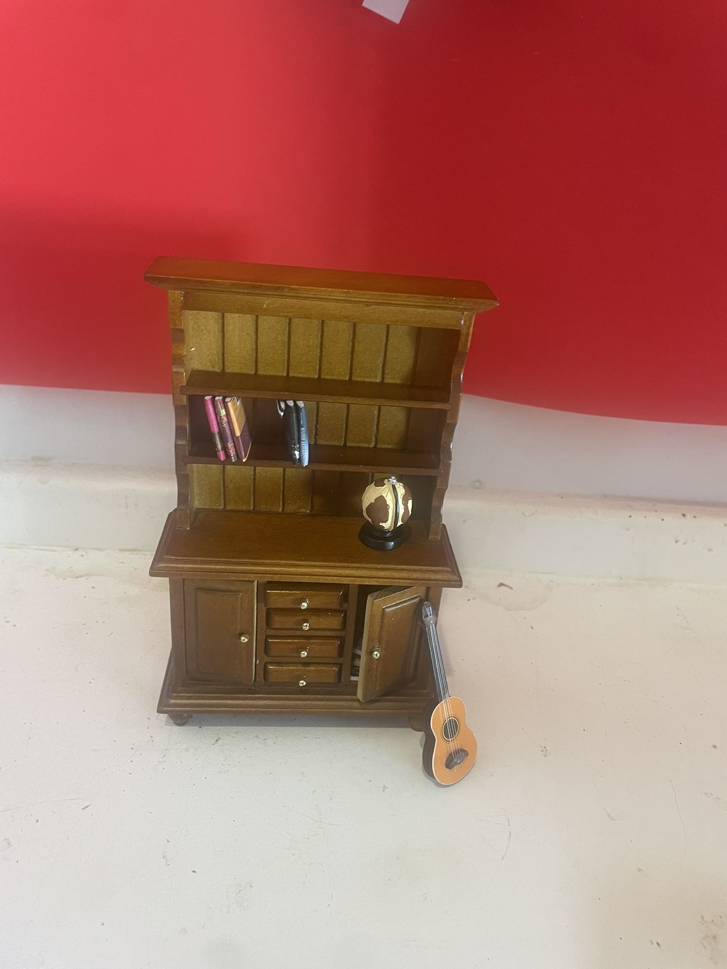Pretend Play For Doll House Mini Book Shelf