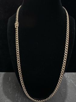 24” Gold over Stainless Stamped 6mm Cuban Box Lock