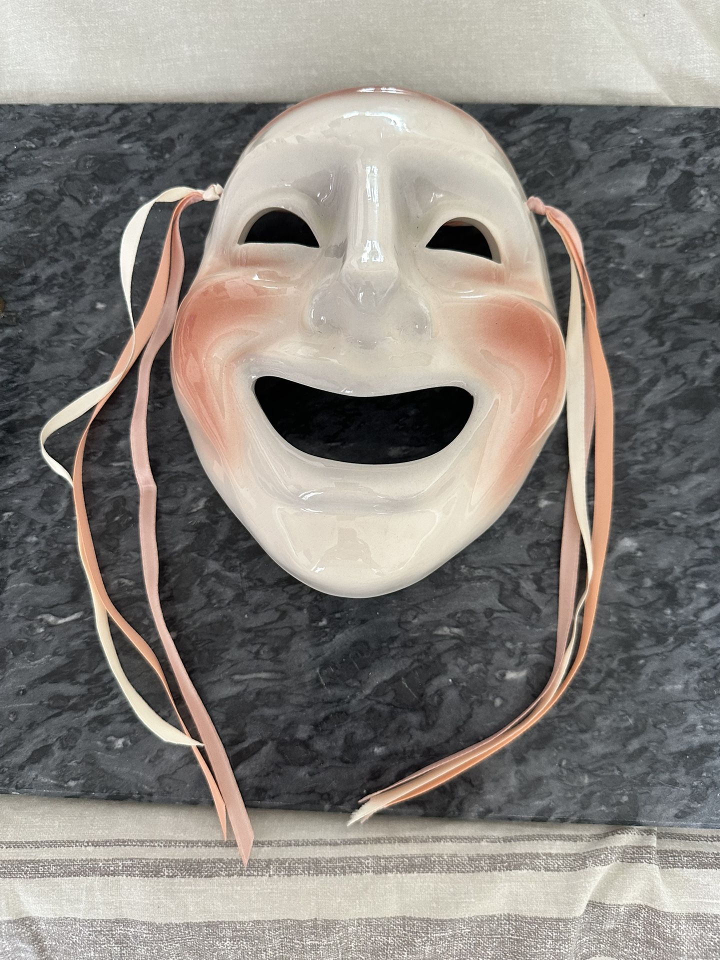 Vintage About Face Clay Art of San Francisco Ceramic Wall Mask Comedy