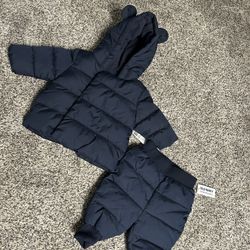 Rib-Knit-Waist Frost Free Puffer Pants and Jacket