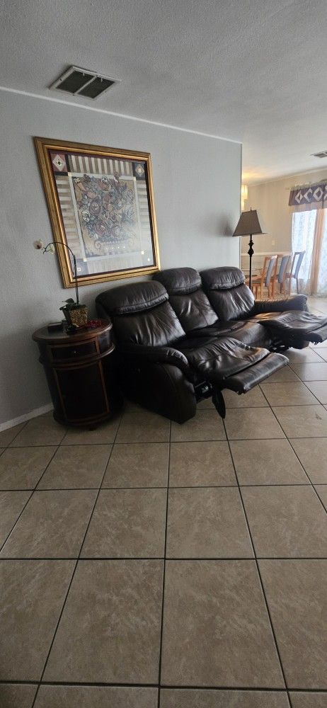 Electric Reclining Leather Sofa - Great Condition