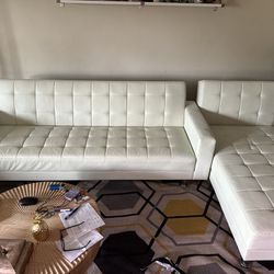 White Versatile  L-Shaped Couch