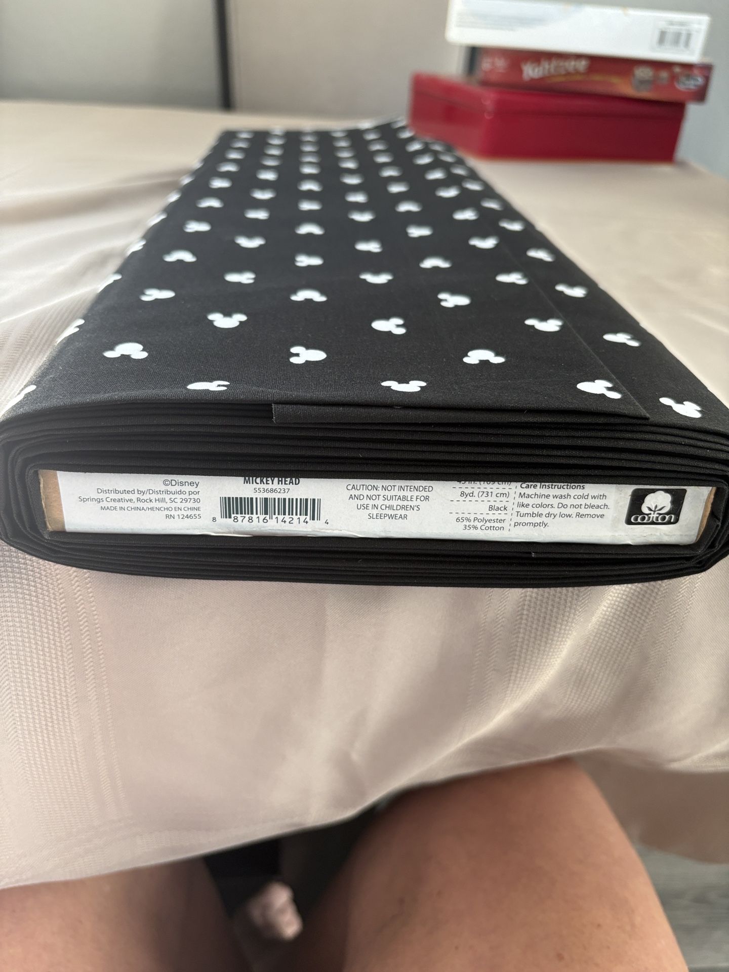 Mickey Mouse Head Fabric Full Bolt= 8 Yards New