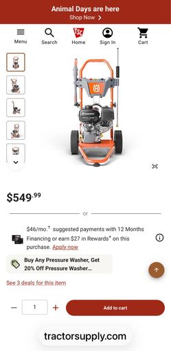 Husqvarna 3600 PSI Gas Pressure Washer
