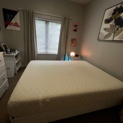 Queen Mattress + Bed Frame Set – Soft Memory Foam, Clean, Great Condition 
