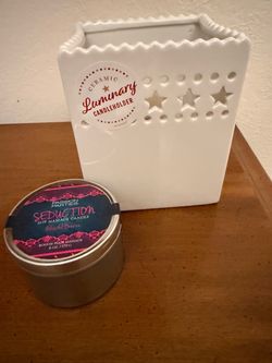Ceramic Luminary Candle Holder and Soy Candle