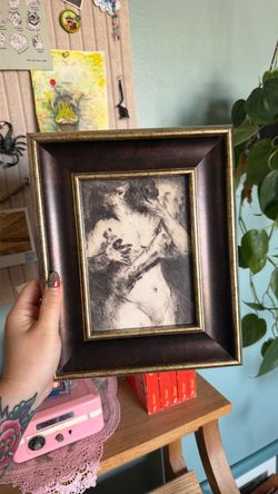 THE KISS • Vintage Framed 5x7 Art
